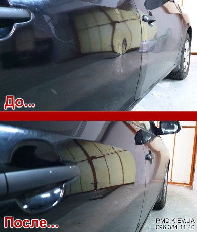 Удаление вмятины двери без покраски Киев Hyundai Elantra